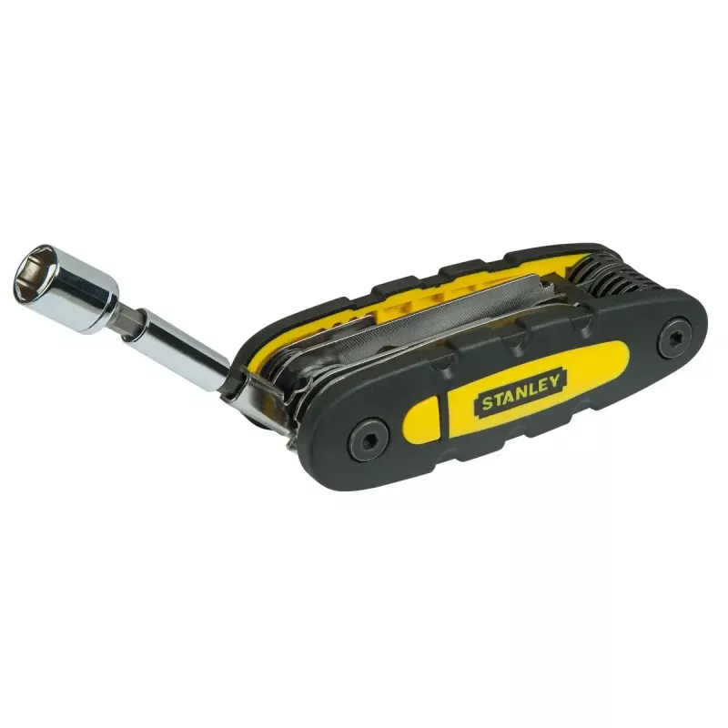 Multitool STANLEY 14 in 1 pieghevole con blocco, nero/giallo, 14 funzioni