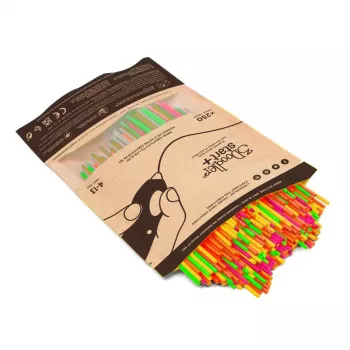 Confezione di filamento per stampa 3D 3DOODLER Start+ 250 pezzi, diametro 2,5 mm, colori fluorescenti compostabili (rosso neon, arancione, verde, giallo, rosa)