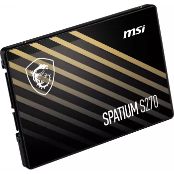 SSD SATA III 2,5 pollici MSI SPATIUM S270 480 GB — 3D NAND, 450 MB/s in scrittura, 2 mln di ore MTBF