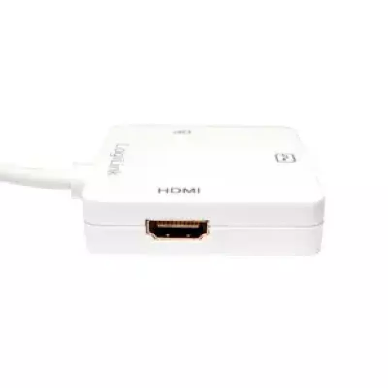 LogiLink CV0045A adattatore da Mini DisplayPort a HDMI/DVI/DisplayPort, 4K, 0,15 m, bianco