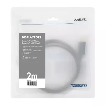 Adattatore cavo video LogiLink CV0130 1 m DisplayPort DVI nero