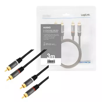 Cavo audio LogiLink CA1206 3 m 2xCinch maschio nero