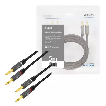 Cavo audio LogiLink CA1211 5 m 2x banana nero