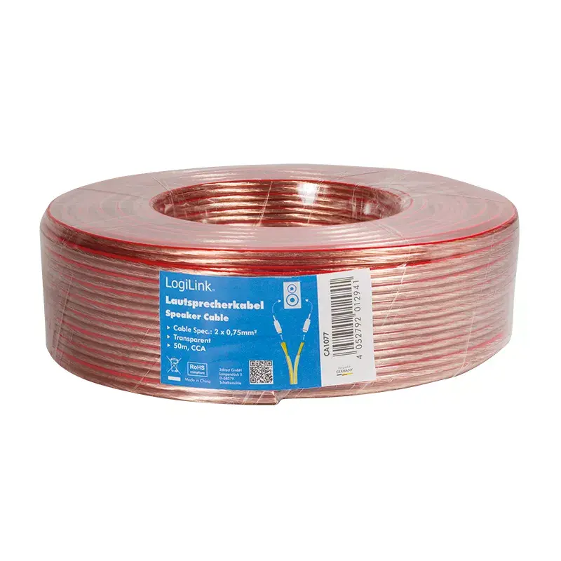 Cavo audio LogiLink CA1077 50 m trasparente