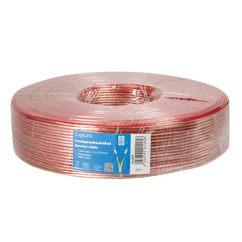 Cavo audio LogiLink CA1078 100 m trasparente