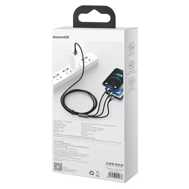 Cavo USB 3-in-1 Baseus Tungsten Gold CAMLTWJ-01