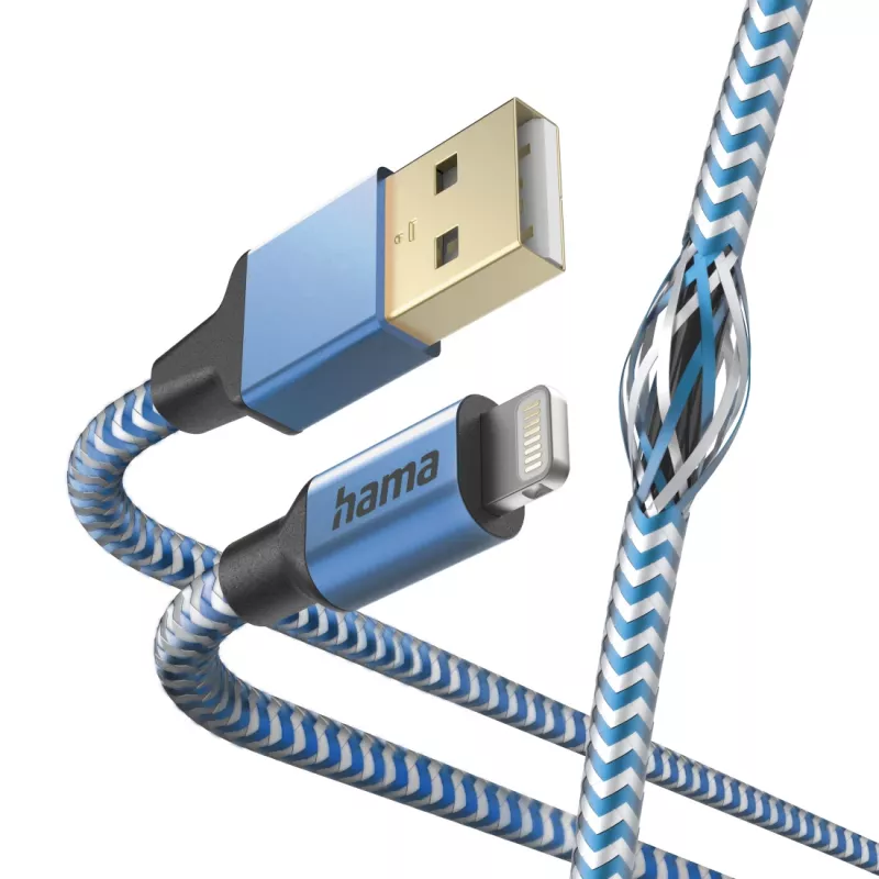 Cavo Hama Reflective 1,5 m blu Lightning a USB A 2,4 A