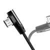 LogiLink CU0142 cavo USB 2.0, da USB-A a Micro-USB B (angolato 90°), intrecciato, 1 m, nero