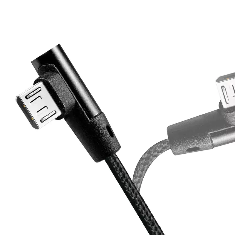 LogiLink CU0142 cavo USB 2.0, da USB-A a Micro-USB B (angolato 90°), intrecciato, 1 m, nero