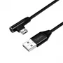 LogiLink CU0142 cavo USB 2.0, da USB-A a Micro-USB B (angolato 90°), intrecciato, 1 m, nero