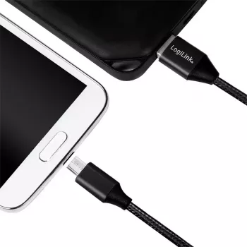 Cavo USB LogiLink CU0143 USB 2.0 0,3 m USB A Micro-USB B nero