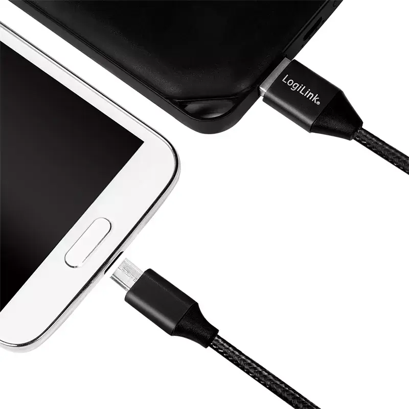 Cavo USB LogiLink CU0143 USB 2.0 0,3 m USB A Micro-USB B nero