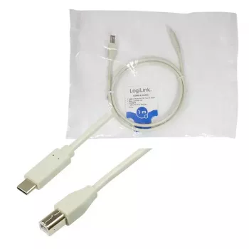 LogiLink CU0160 cavo USB 2.0 da USB-C a USB-B, 1 m, grigio