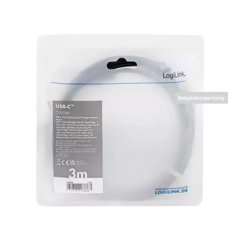 Cavo USB LogiLink CU0183 2m USB-C nero argento USB 2.0