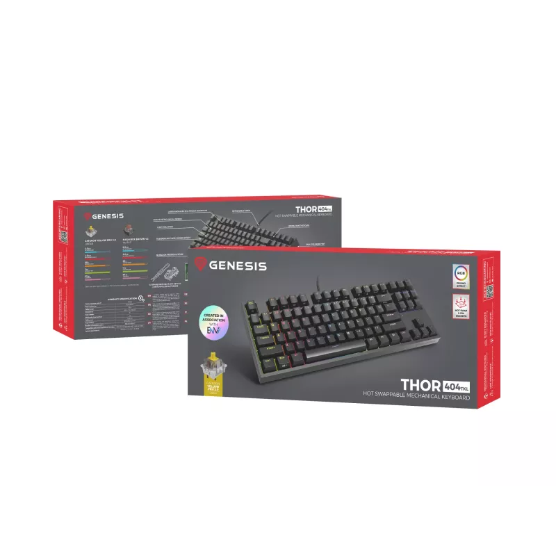 Tastiera GENESIS Thor 404 TKL gaming USB QWERTY US International nero