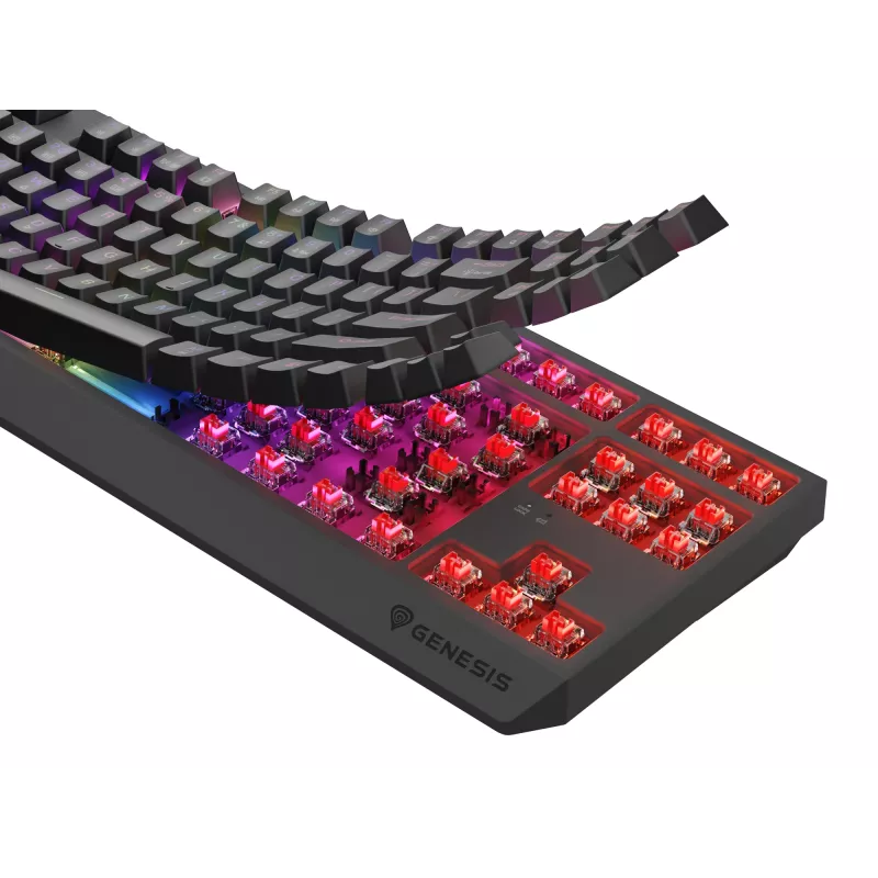 Tastiera gaming meccanica tenkeyless GENESIS Thor 230 TKL — USB, RF wireless, Bluetooth, 87 tasti QWERTY, grigio