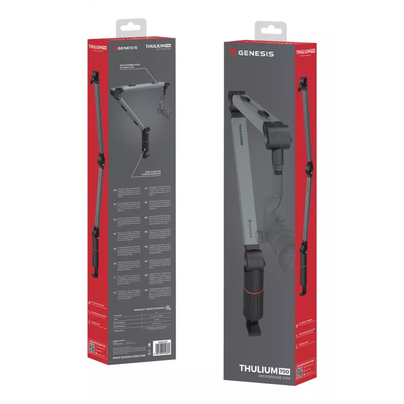 Asta per microfono a giraffa GENESIS NGM-2157 supporto da tavolo grigio 1,1 kg