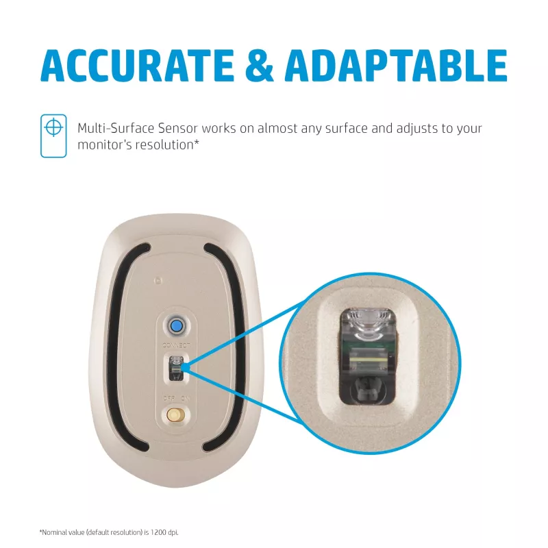 Mouse Bluetooth HP 410 sottile argento, ambidestro, Bluetooth, 2000 dpi, argento