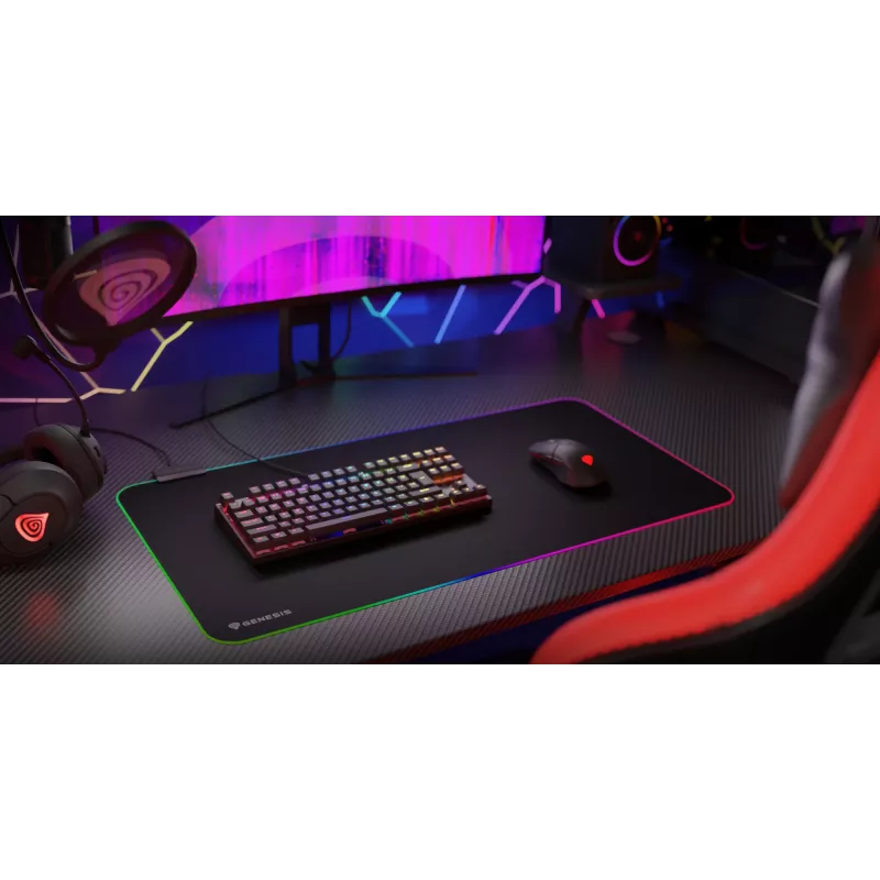 Tappetino per mouse gaming GENESIS Boron 500 XXL RGB nero