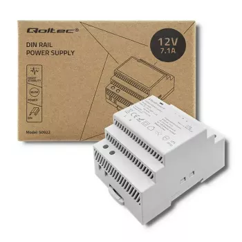 Alimentatore per guida DIN QOLTEC 50922 – 12 V 7,1 A uscita, 85,2 W