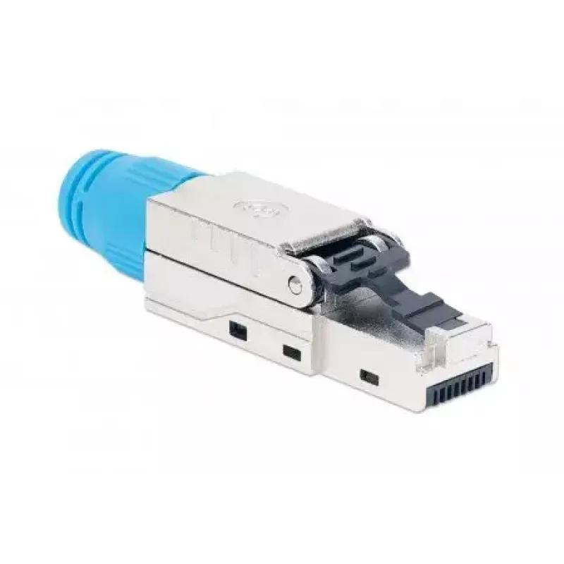 Connettore modulare RJ45 schermato senza attrezzi Intellinet Cat8.1 40G blu connettore maschio
