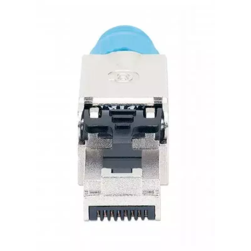 Connettore modulare RJ45 schermato senza attrezzi Intellinet Cat8.1 40G blu connettore maschio