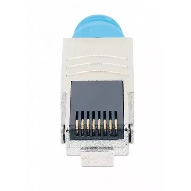 Connettore modulare RJ45 schermato senza attrezzi Intellinet Cat8.1 40G blu connettore maschio