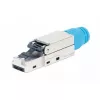 Connettore modulare RJ45 schermato senza attrezzi Intellinet Cat8.1 40G blu connettore maschio