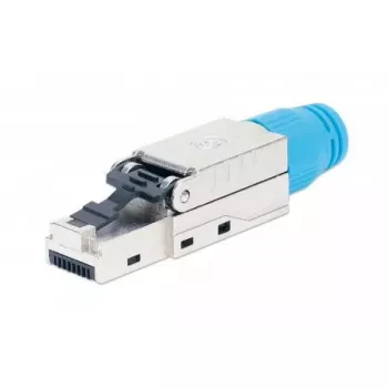 Connettore modulare RJ45 schermato senza attrezzi Intellinet Cat8.1 40G blu connettore maschio