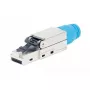 Connettore modulare RJ45 schermato senza attrezzi Intellinet Cat8.1 40G blu connettore maschio