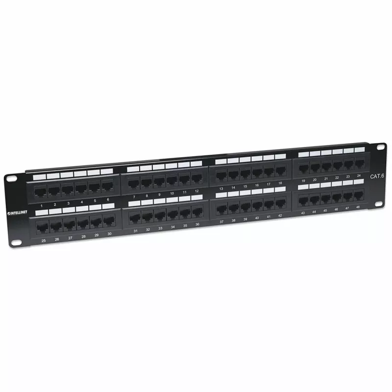 Patch panel Intellinet, Cat6, UTP, 48 porte, 2U, nero
