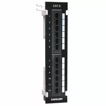 Patch panel Intellinet, Cat6, montaggio a parete, UTP, 12 porte, nero