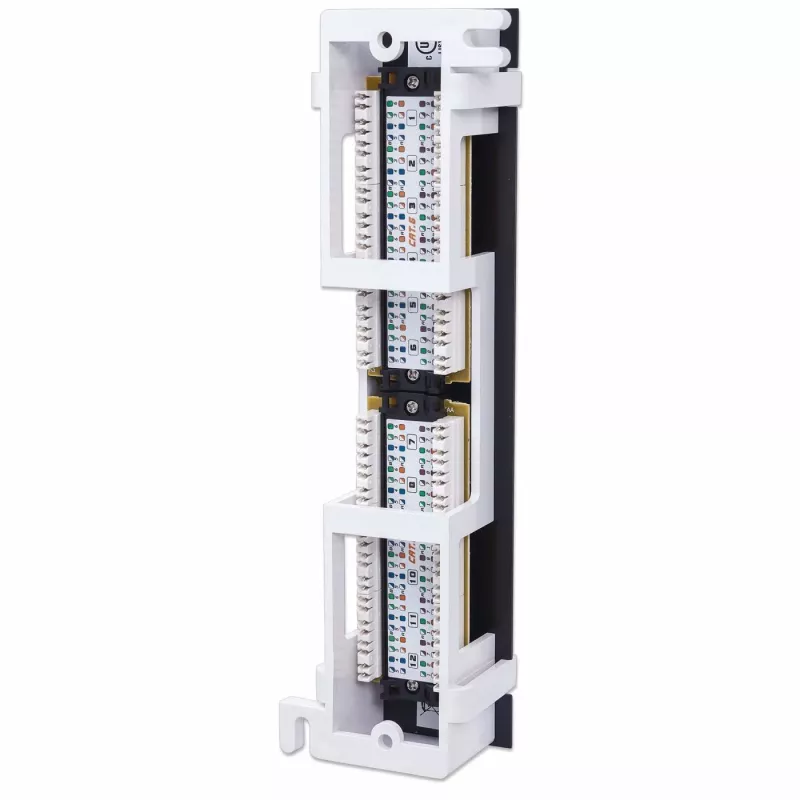 Patch panel Intellinet, Cat6, montaggio a parete, UTP, 12 porte, nero