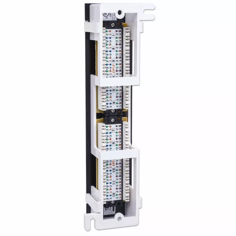 Patch panel Intellinet, Cat6, montaggio a parete, UTP, 12 porte, nero