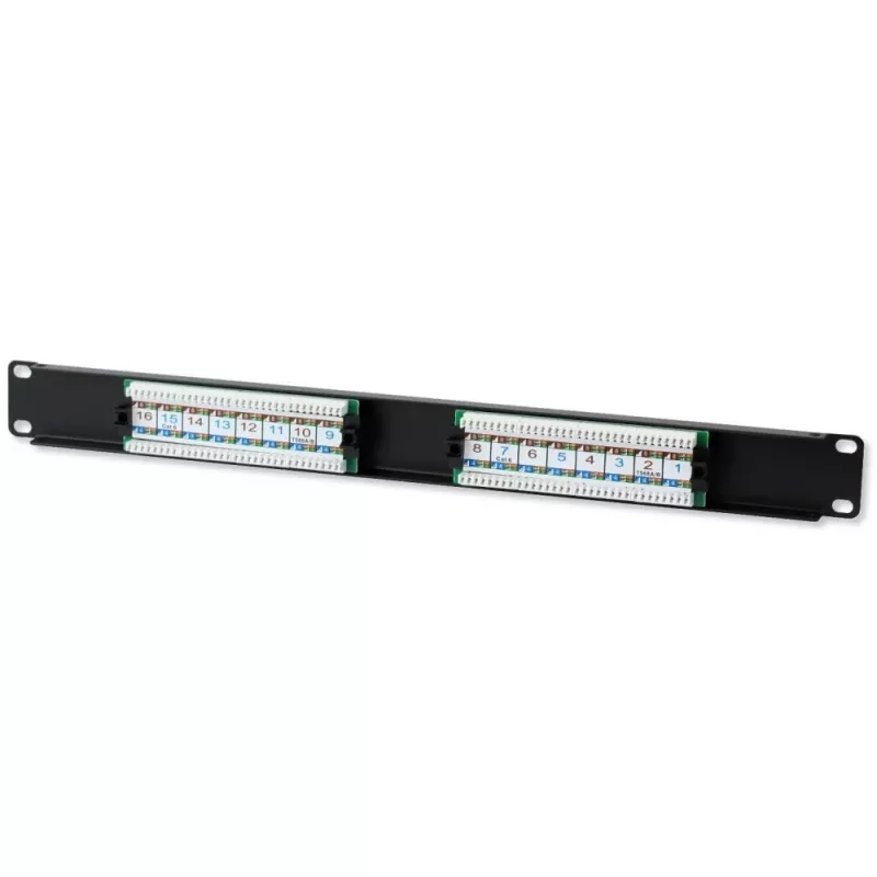 Patch panel Techly UTP 16 porte RJ45 Cat.6 I-PP 16-RU-C6T