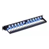 Patch panel Techly UTP 24 posti RJ45 Cat.6A uscita inclinata 1U nero