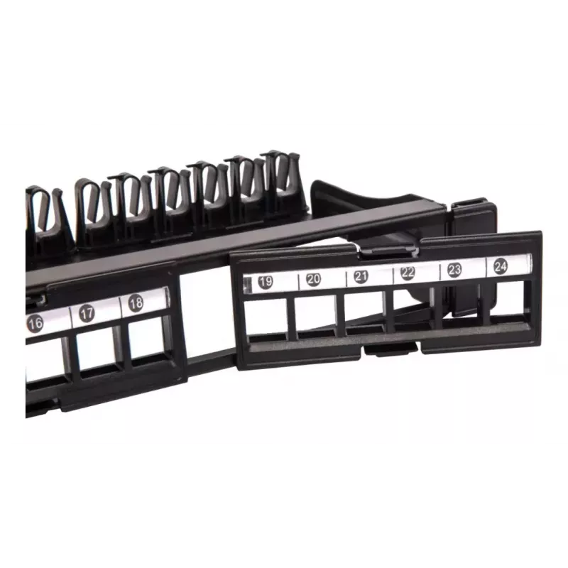 Patch panel modulare Techly 24 posti UTP con moduli estraibili 1HE nero