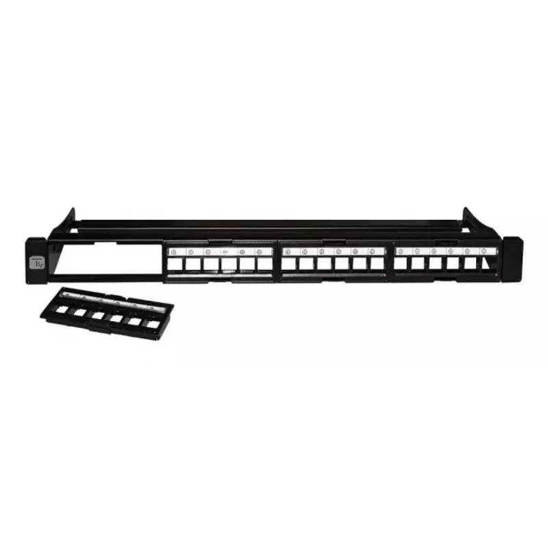 Patch panel modulare Techly 24 posti UTP con moduli estraibili 1HE nero