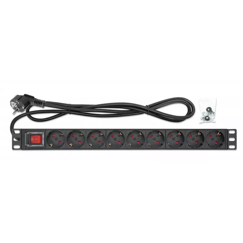 PDU Intellinet 19 pollici 1U rack 9 prese 16A on/off cavo di alimentazione 2 m