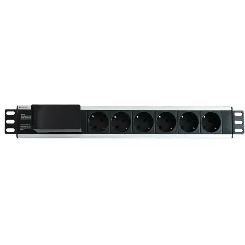 Ciabatta (PDU) Techly I-CASE STRIP-16SH 6 uscite AC 1.5HE nero, argento