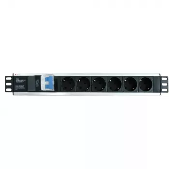Ciabatta (PDU) Techly I-CASE STRIP-16SH 6 uscite AC 1.5HE nero, argento