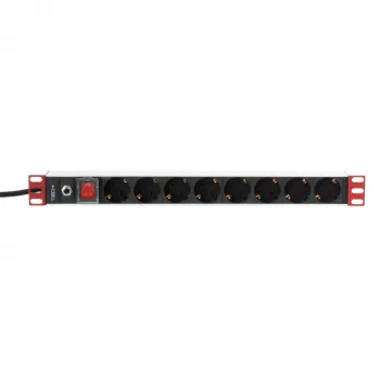Ciabatta Techly rack 19 pollici 8 uscite spina Schuko, nero, 1,05 kg