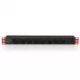 Ciabatta Techly 8 prese per rack 19 pollici spina C14 1U nero rosso