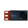 Ciabatta Techly 8 prese per rack 19 pollici spina C14 1U nero rosso