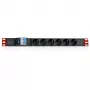 Unità di distribuzione di alimentazione (PDU) Techly I-CASE STRIP-61UD 6 uscite AC 1U nero, rosso