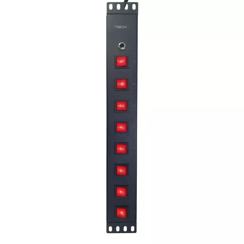 Ciabatta Techly 8 prese rack 19 pollici con 8 interruttori ON/OFF 1,5HE