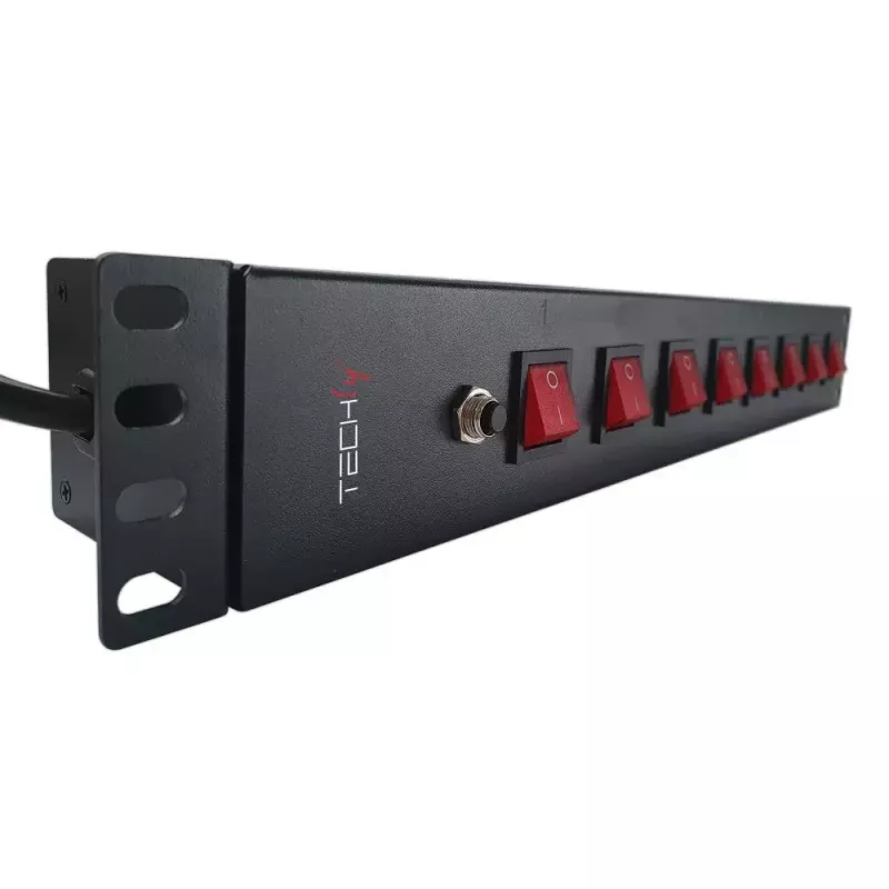 Ciabatta Techly 8 prese rack 19 pollici con 8 interruttori ON/OFF 1,5HE