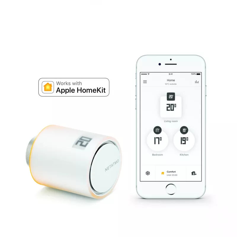 Netatmo NAV-EN valvola termostatica intelligente aggiuntiva per radiatore, bianca