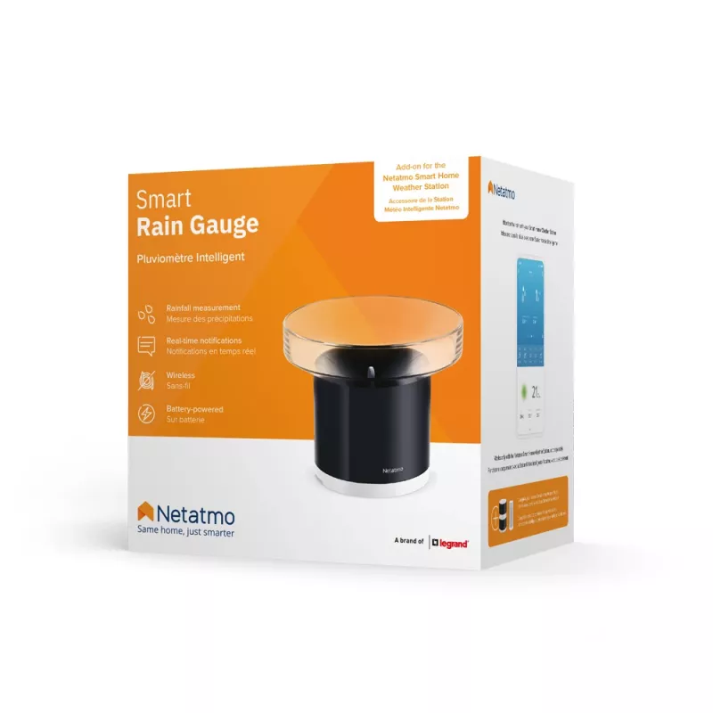 Netatmo pluviometro smart, batteria, AAA, 1,5 V, 130 mm, 130 mm, 110 mm