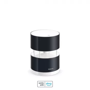 Netatmo anemometro smart, velocità del vento, senza fili, Wi-Fi, 0 - 45 m/s, 100 m, nero, trasparente